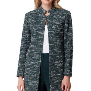 Ellie Tahari - Elegant Stand-Collar Tweed Suit Jacket